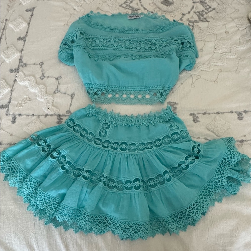 Charo Ruiz Ibiza matching top and bottom, top size M, Skirt size S.